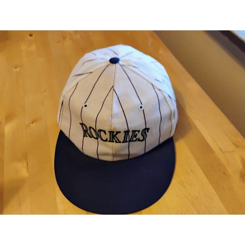 Denver Colorado Rockies Invesco Baseball Cap Snapback Hat Pin Stripe RN38106